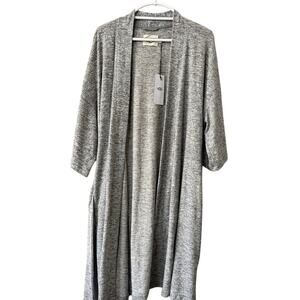 UGG Gray Knit Robe Cardigan Open Front Tie Waist Cozy Lounge Sweater NWT S=4-6